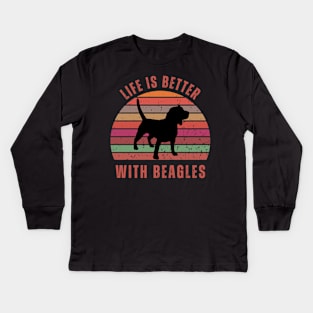 Life Is Better With Beagles Kids Long Sleeve T-Shirt